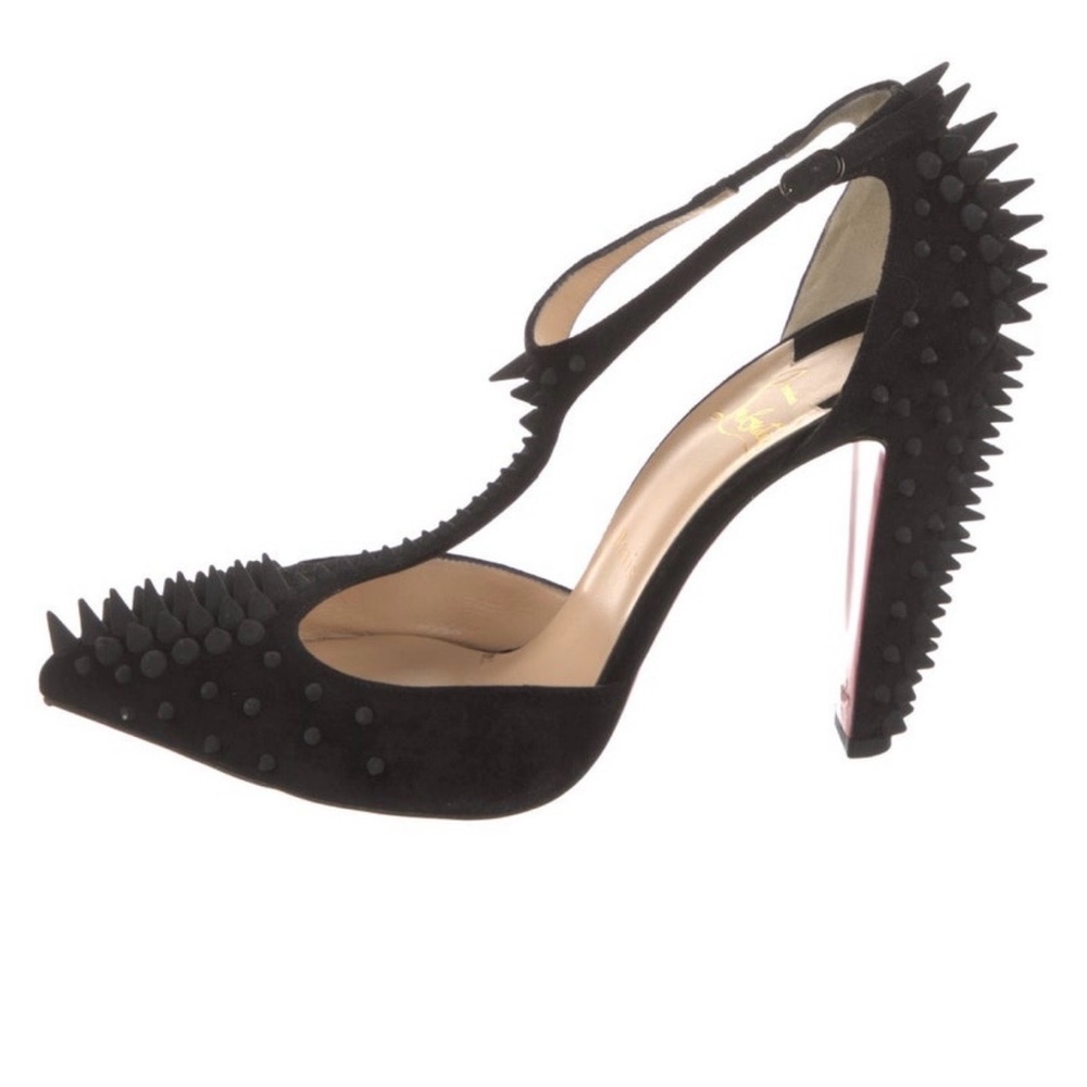 Christian Louboutin Black Spiked Heels 100% AUTHENTIC - Picture 4 of 10